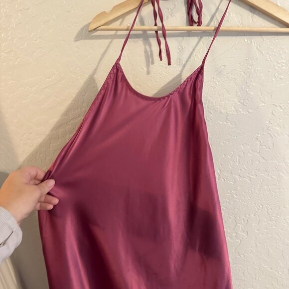 NWT Free People Bundle of Champagne & Pink Silky Slip Halter Dresses - Picture 4 of 14